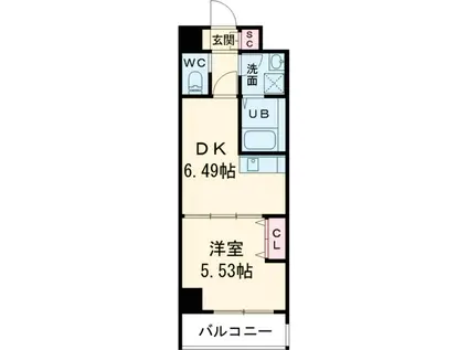 ユーレジデンス二子玉川Ⅱ(1DK/3階)の間取り写真