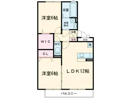 オリエンタル岡弥B(2LDK/3階)の間取り写真