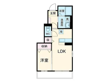 ウィズハイムM Ⅱ(1LDK/1階)の間取り写真
