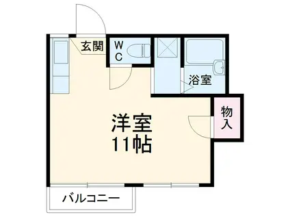 ルナコート(ワンルーム/2階)の間取り写真