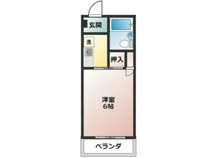 カレッジハウス日野坂(1K/3階)の間取り写真