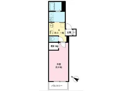 玉南ビル (1K/3階)の間取り写真