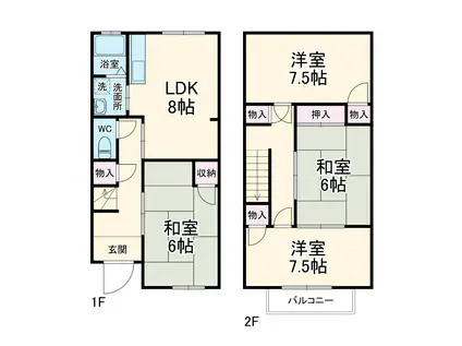 二葉商会 浅井(4LDK/1階)の間取り写真