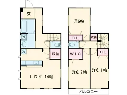 西武池袋・豊島線 大泉学園駅 徒歩33分 2階建 新築(3LDK)の間取り写真