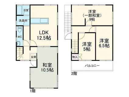 京成電鉄松戸線 五香駅 徒歩23分 2階建 築51年(3LDK)の間取り写真