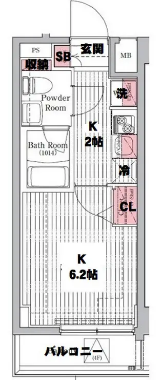 プレール・ドゥーク元住吉 2階階 間取り