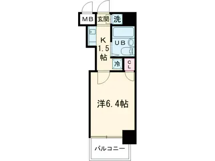 グランレーブ都立大学(1K/5階)の間取り写真