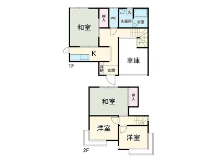 八高線 折原駅 徒歩9分 2階建 築41年(4K)の間取り写真
