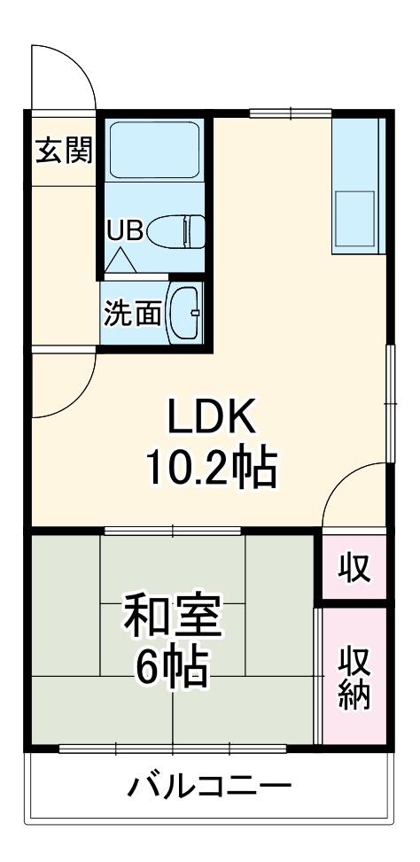 メゾン・エスポワール(1LDK/2階)の間取り写真