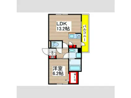 リシェス新千葉(1LDK/3階)の間取り写真