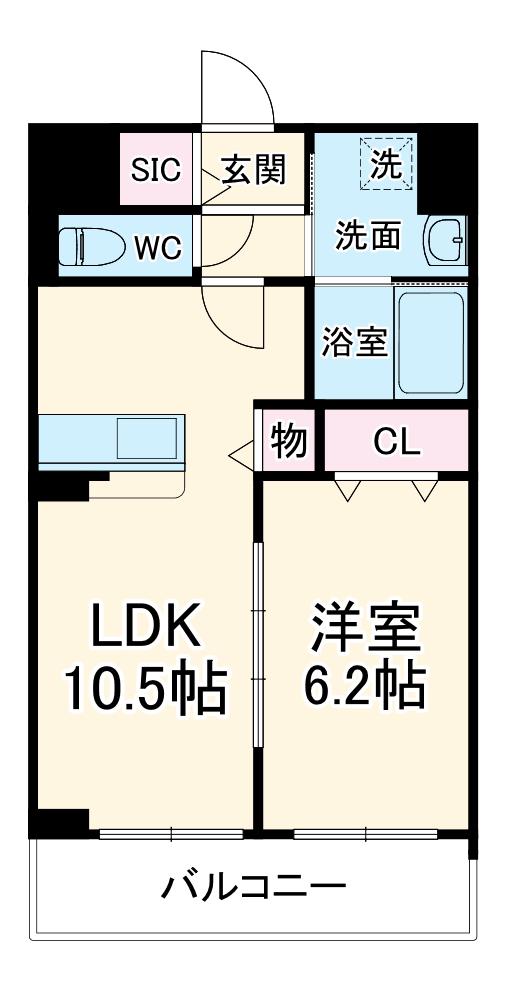 STELLA日吉(1LDK/2階)の間取り写真