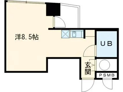 イヌイハイム市谷(ワンルーム/6階)の間取り写真