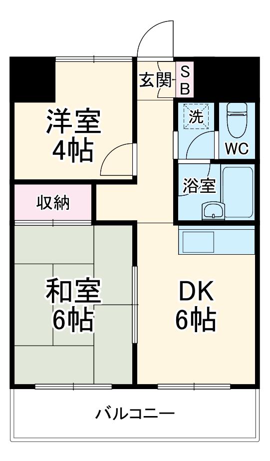 トーヨーマリンハイム(2DK/8階)の間取り写真