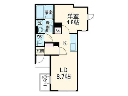 クラージュ(1LDK/1階)の間取り写真