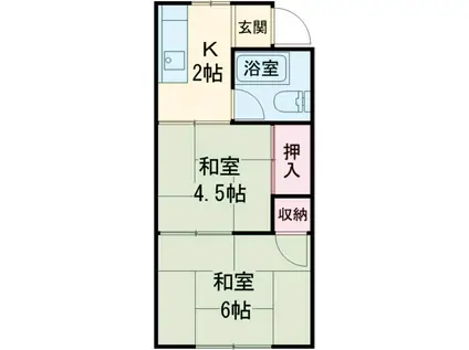 石井マンション(2K/3階)の間取り写真