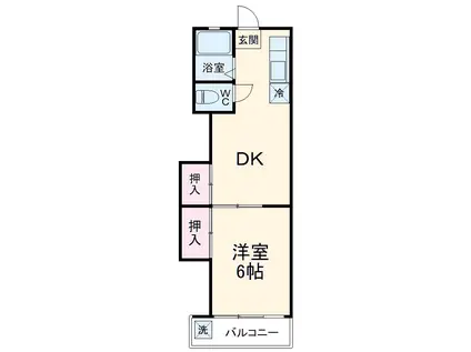 ハミング椿森(1DK/3階)の間取り写真