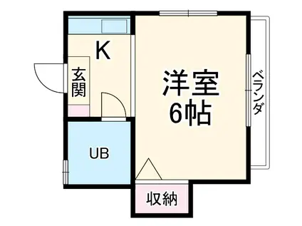 ホワイトコート田奈(ワンルーム/2階)の間取り写真