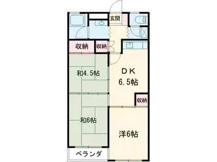 城東サンハイツ(3DK/5階)の間取り写真