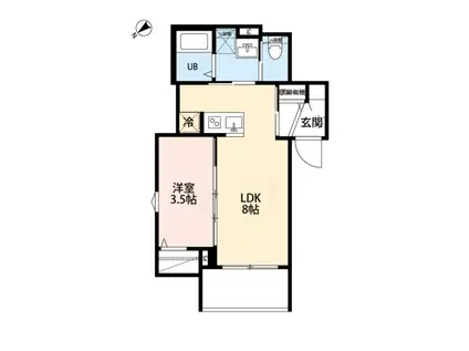 レストン東所沢(1LDK/2階)の間取り写真