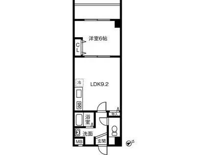 ヴァンクール新栄(1LDK/3階)の間取り写真