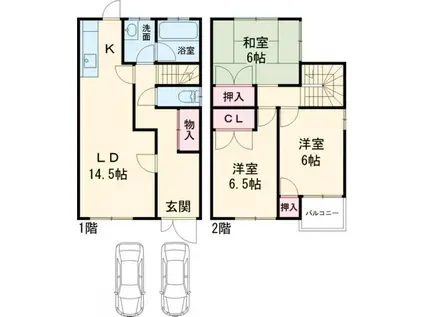 山陰本線 亀岡駅 徒歩49分 2階建 築32年(3LDK)の間取り写真