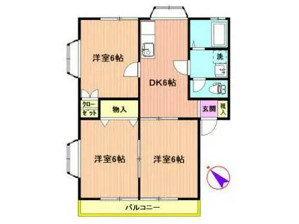 第5ハイツおがわ(3DK/2階)の間取り写真