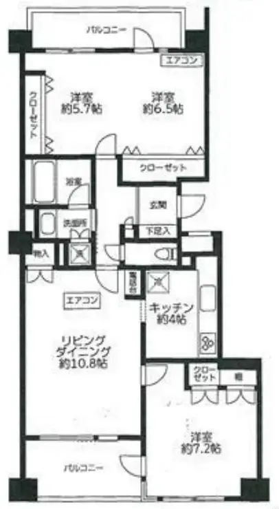 クレッセント新宿柏木 3階階 間取り