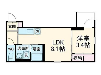 RH NISHIOMIYA(1LDK/2階)の間取り写真