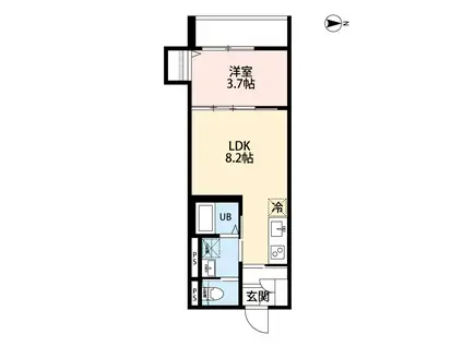 FLORIDO(1LDK/1階)の間取り写真