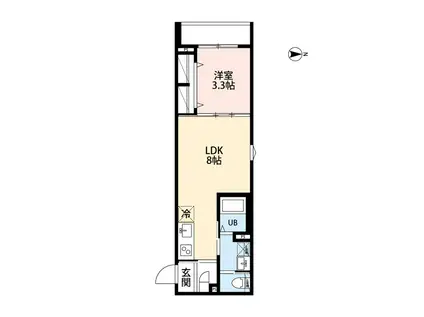 FLORIDO(1LDK/1階)の間取り写真