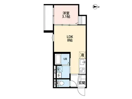 FLORIDO(1LDK/2階)の間取り写真