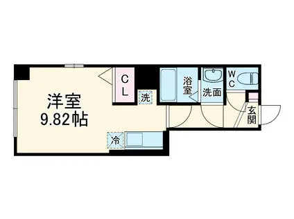 ATTRICE東堀川(ワンルーム/4階)の間取り写真
