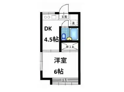 レイクナガノ(1DK/2階)の間取り写真