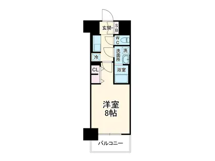 S-RESIDENCE四日市市堀木AMANTE(1K/6階)の間取り写真