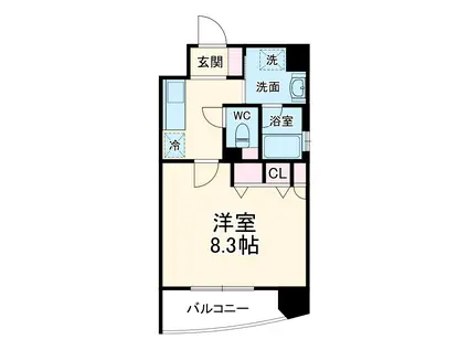 SUMIKA六角高倉(1K/6階)の間取り写真