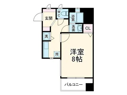 SUMIKA六角高倉(1K/3階)の間取り写真