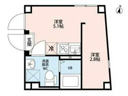 DEUXIEME AIFER(1K/3階)の間取り写真