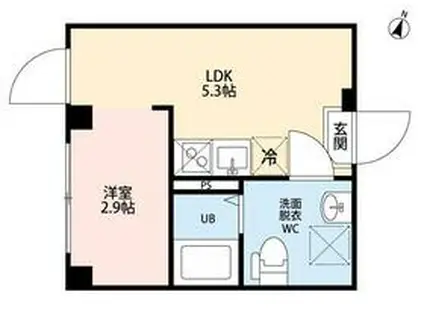 DEUXIEME AIFER(1K/3階)の間取り写真