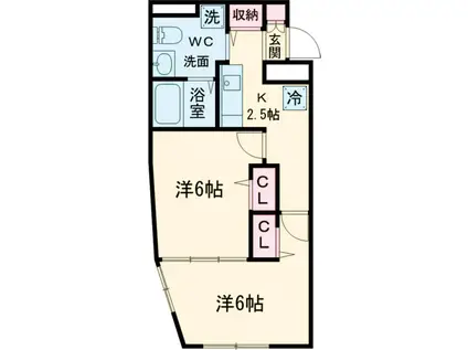 FIORI 奥沢(2K/1階)の間取り写真