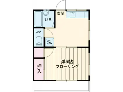清水第二コーポ(1K/1階)の間取り写真