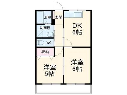 コーポサンシャイン(2DK/2階)の間取り写真