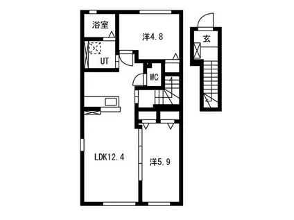 ルピナス(2LDK/2階)の間取り写真