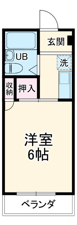 カレッジハウス日野坂(1K/2階)の間取り写真