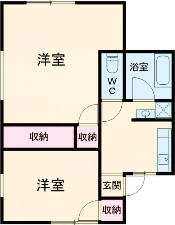 K-LINK(2DK/2階)の間取り写真