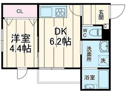 ARC八千代台(1DK/2階)の間取り写真