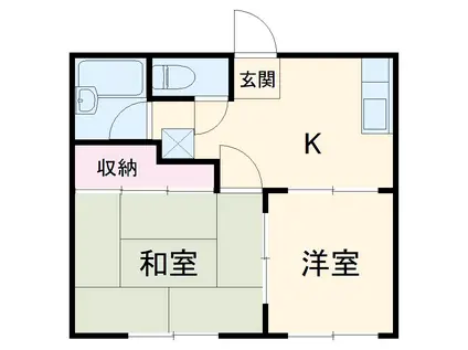 唐松ハイム(2K/2階)の間取り写真