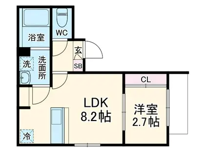 KEIAI RESIDENCE 北上尾Ⅲ(1LDK/1階)の間取り写真