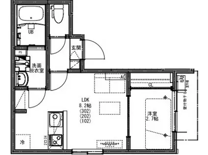 KEIAI RESIDENCE 北上尾Ⅲ(1LDK/3階)の間取り写真