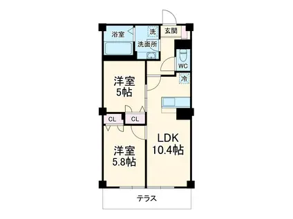 LAPIN湘南(2LDK/3階)の間取り写真