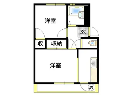 豊田日野マンション(2K/2階)の間取り写真